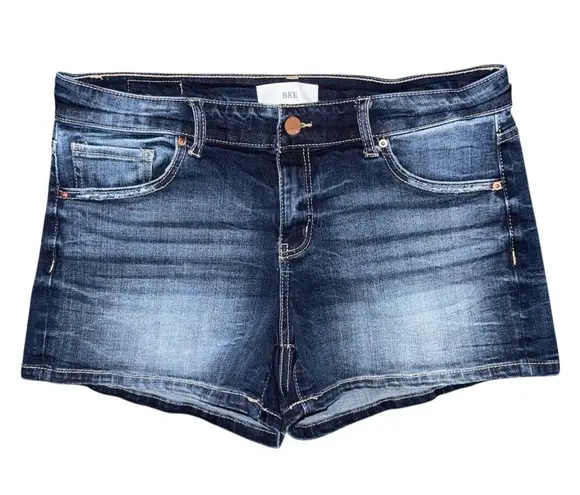 BKE Buckle Victoria Stretch Jean Shorts Dark Wash Distressed Denim Women’s Sz 30