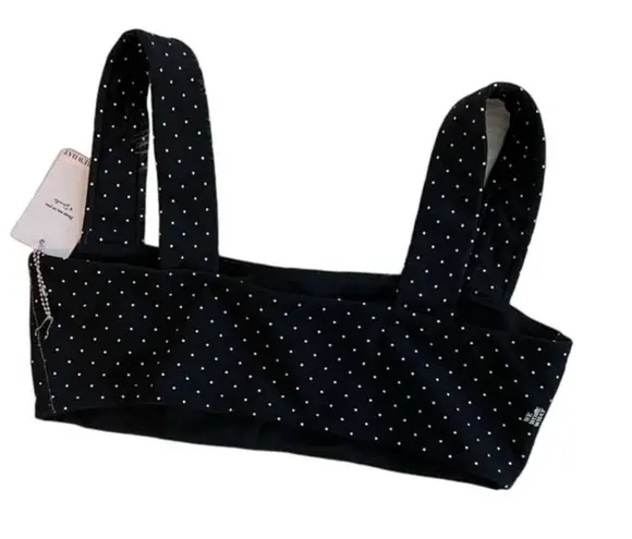 We Wore What NEW Women's Size Small Dotted Black Bandeau Athletic Crop Top