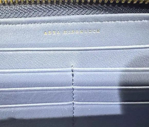 Anya Hindmarch FAITHFUL LARGE Round Long Wallet BLUEBELL