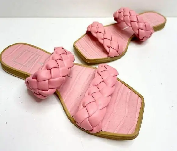 DV by Dolce Vit Dolce Vita Sandals Womans Size 6.5 Pink Indy Slip On Double Strap Braided Shoes