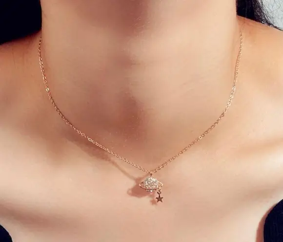 Planet and star necklace