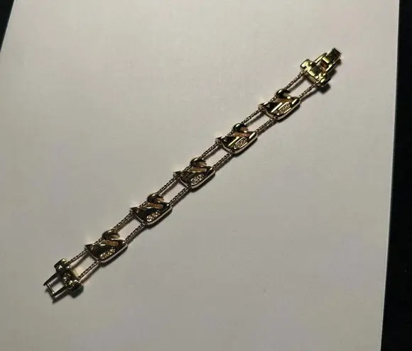Swavorski Signed Swarovski Crystal Double Chain Tennis Bracelet Swans 7 1/4 Inch In Pouch