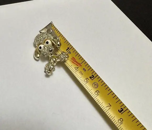 Signed Gerry’s Brooch Pin Gold Tone Big Egged Goofy Poodle Dog