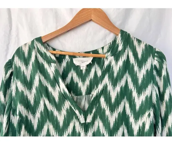 Pomander Place Tuckernuck Green Ikat Kenzo Dress Tiered Bell Sleeve Zig Zag XXXL Size undefined