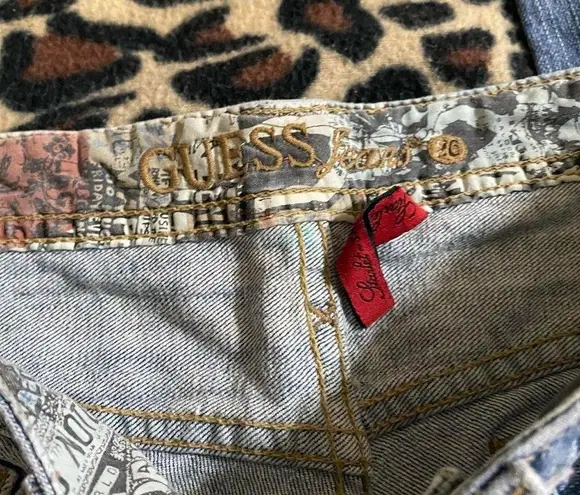 Guess leopard print distressed  jeans