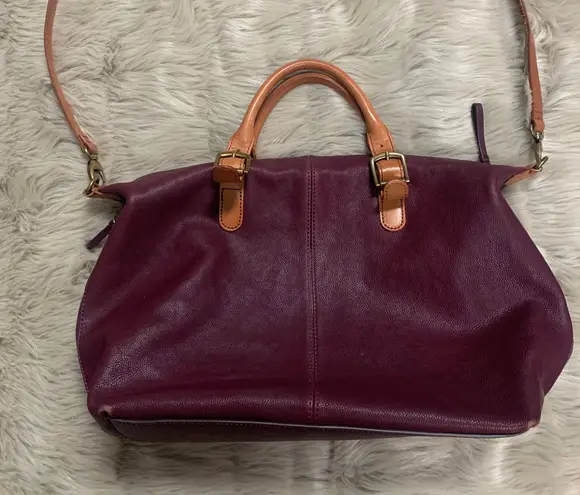 Mark & Graham Brooklyn Buckle Bag in Plum Purple