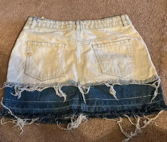 My twin twin set distressed skirt small