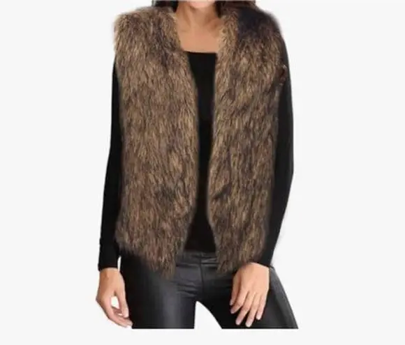 Faux Fur Vest Brown