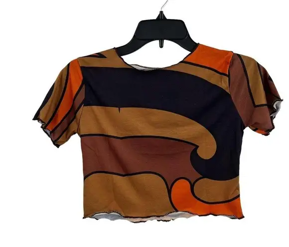 Daisy Street Patterned Crop Top Size 6 New