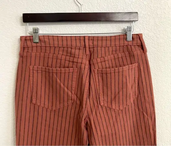 NYDJ Womens Pants Rust Orange Pinstripe Cropped Flare Size 6