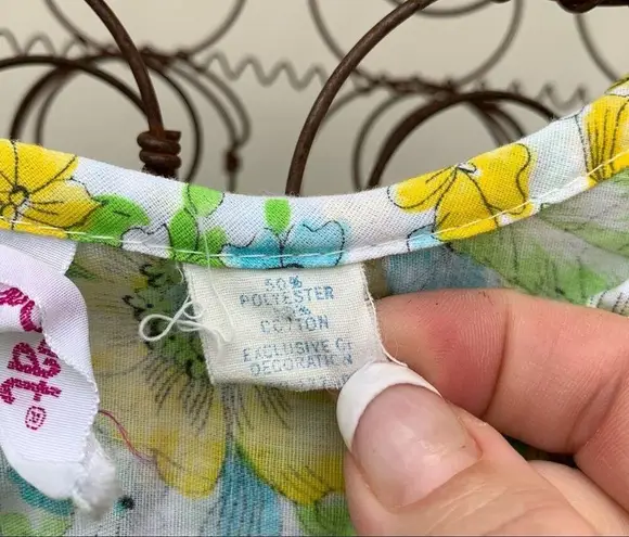 Vintage Caper Coat green floral sleep dress Size L