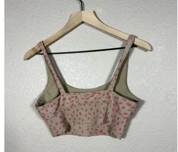 Beach Riot Leah Top Taupe Pink Spot Size Large