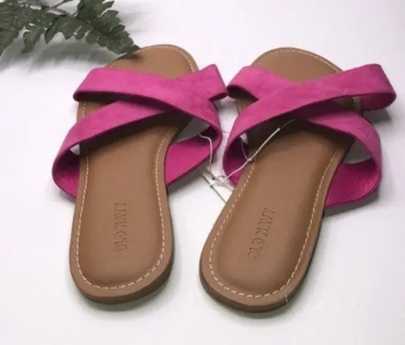 Old Navy  Bright Pink Cross Strap Slide size 7