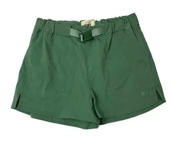 MWL by Madewell Green Mid Rise Regular Fit Adjustable Belt Hiking Shorts Sz XS