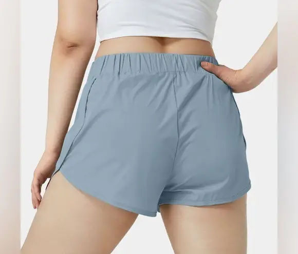 Halara High Waisted Dolphin Hem Casual Shorts 2” Medium Women’s Moon Ice Blue.