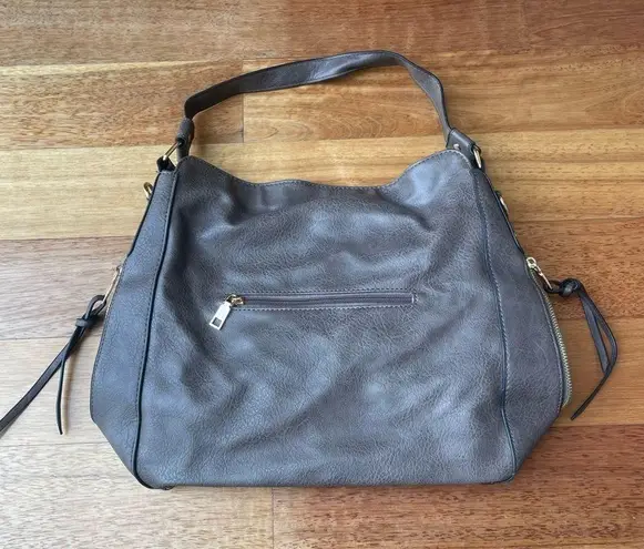 Gray Hobo Bag with Gold Hardware and Slouchy Silhouette and Lots of Pockets NWT