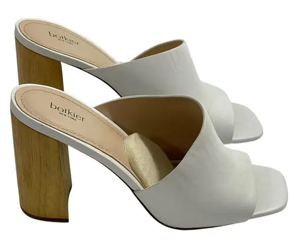 Botkier Ross Block Chunky Heel Slide Sandals White Size 8.5 Shoes