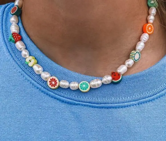 Y2K Pearl & Fruit Trendy Choker Necklace