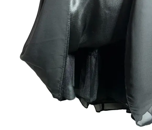 Aidan Mattox Sz 2 Black V Neck Halter Cocktail Party Dress Above Knee Sleeveless