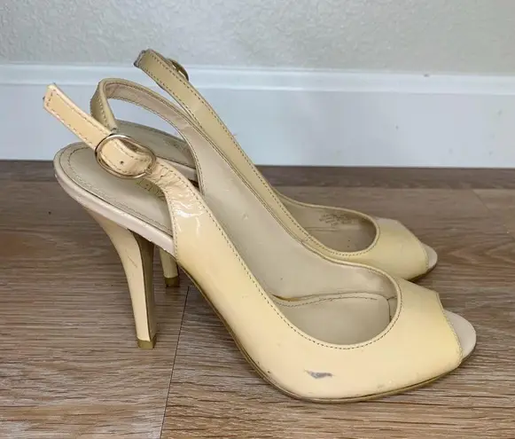 Enzo Angiolini  Slingback Eamykell Nude Patent Leather Heels Pumps