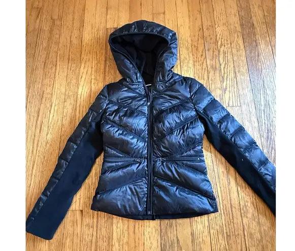 Blanc Noir Women's Puffer Full Zip Down & Feather Jacket Size Small Black