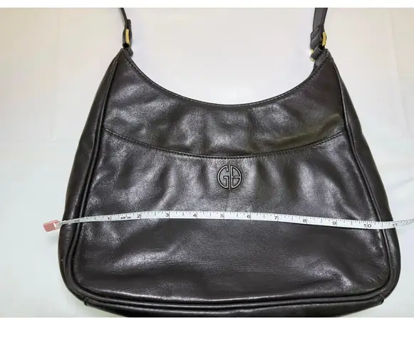 Giani Bernini Dark Brown Leather Shoulder Bag Purse Hobo Style