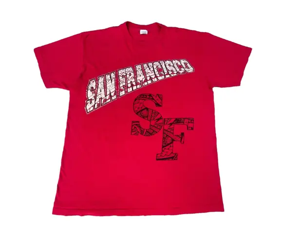 Shaka Vintage San Francisco 49ers Ride Or Die Red Graphic T-shirt