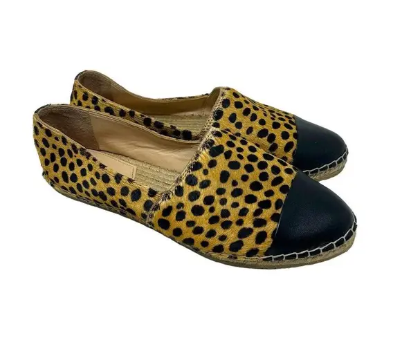 Loeffler Randall Mara Cheetah Leopard Calf Hair Espadrille Flats Size 7.5