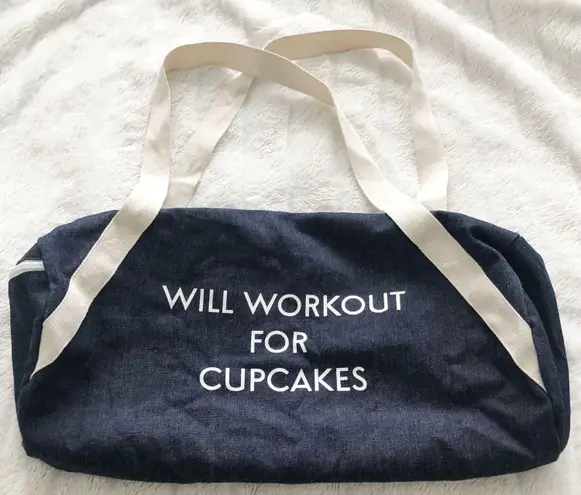 Private Party “Will Workout For Cupcakes” Denim Style Duffle Bag