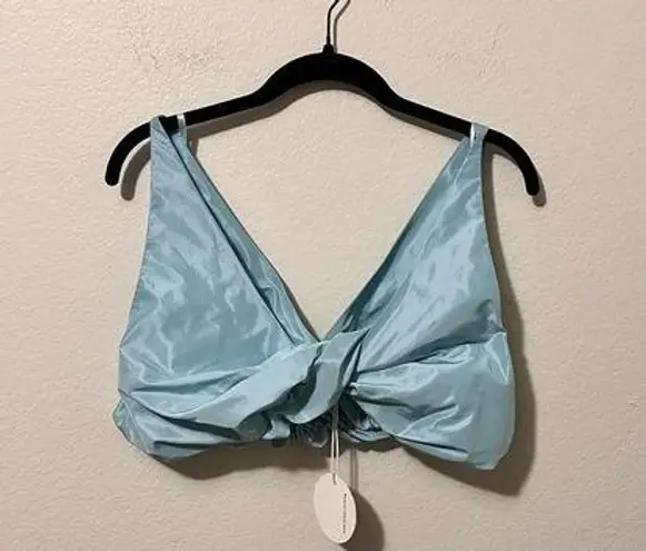 STAUD NWT Twist Baby Blue Crop Top Size B