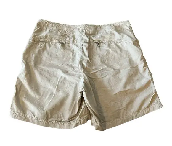 L.L.Bean  Womens 18 Comfort Trail Shorts 100% Nylon Light Khaki Hiking Drawstring