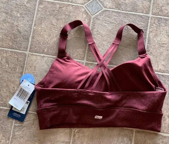 NEW Marika Padded Sports Bra Strappy, Adjustable, NWT Maroon Leopard Print