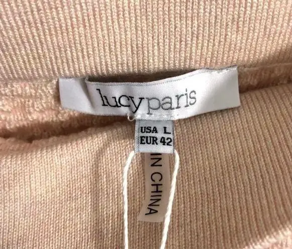 Lucy Paris New Pebble Textured Knit Stretch Pencil Skirt Pale Pink