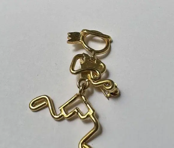 Signed KKIED Gold Tone Brooch Pin Athlete / Lady Running Hinged Swinging Legs