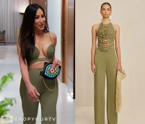 Cult Gaia NWT Kora tea green viscose high waist trousers pants size US 6 S small