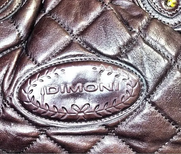 Dimoni brand gorgeous cocoa bean brown leather diamond quilted design ba…