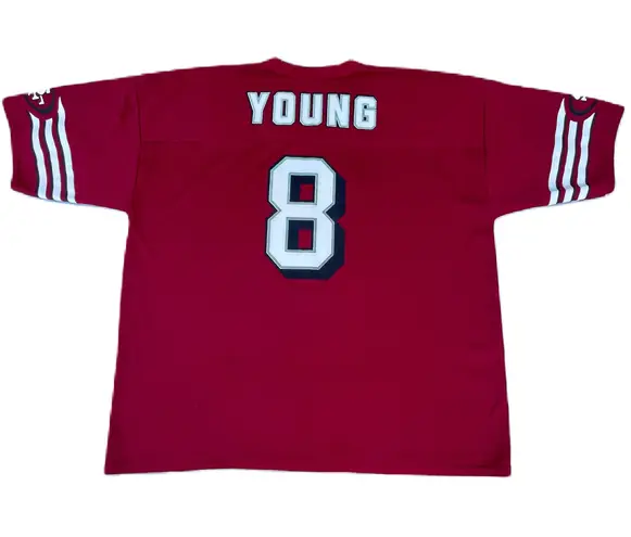 Vintage 90s San Francisco 49ers Logo 7 Steve Young #8 Red Jersey Size XXL