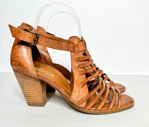 Paul Green  Christy Leather Sandal Tan Heeled Size 7.5 US 5 UK