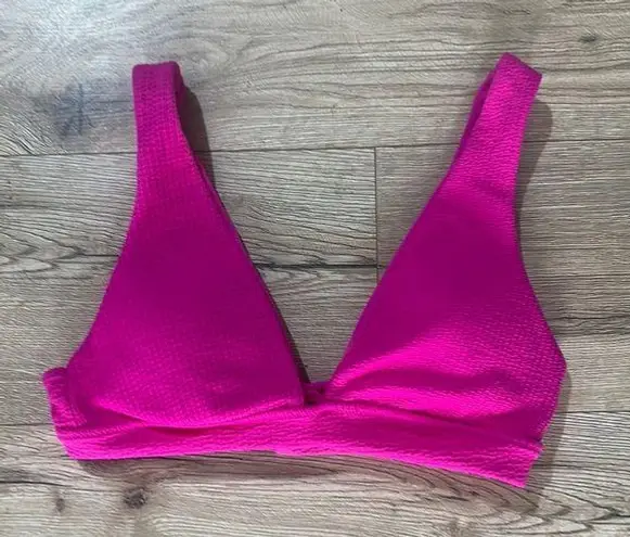 Becca NWOTBECCA Pink Plunge Halter Bikini Top large