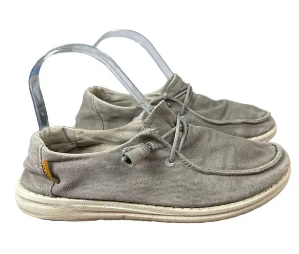 Hey Dude Wendy Chambray Light Grey Slip On Shoe Women's Size 6