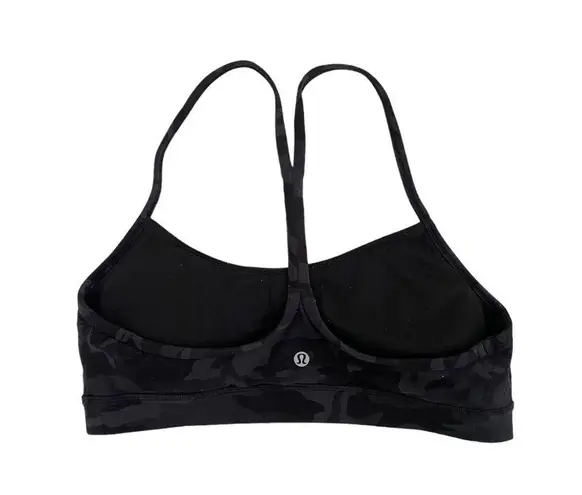 Lululemon  Flow Y Bra Nulu, Incognito Camo Multi Gray Sports Bra