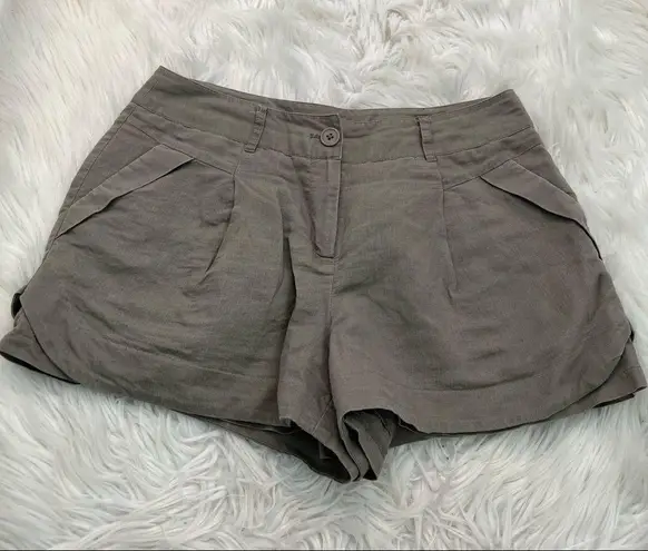Silvergate 1 Pleated Shorts Gray Beige Linen Size L thumbnail 2