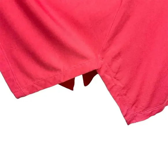 Soft Surroundings Timely Tunic Top Petite Med Pink Shark Bite Hem Short Sleeve