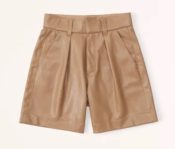 Abercrombie & Fitch  6 Inch Vegan Leather High Waist Shorts