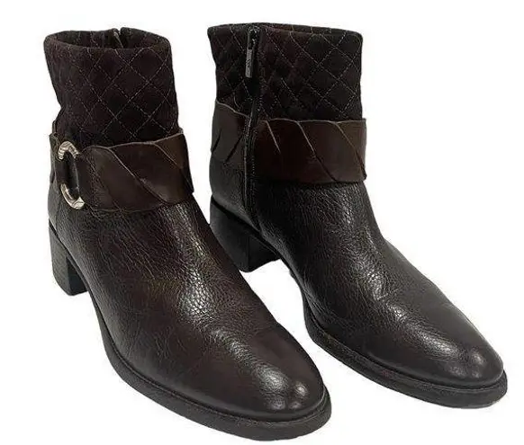 Brighton  Johnny Women’s  Brown Woven Leather Booties Size 10 M