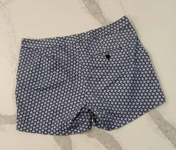 Brooks Brothers Red Fleece Flower Flat Front Chino Shorts Women's 8 Blue/White