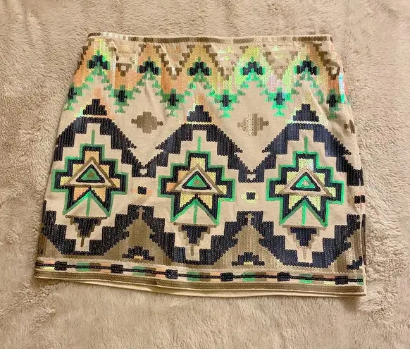 EXPRESS Sequin Aztec Skirt