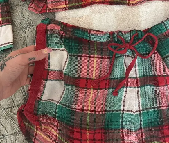 Red/Green/White Plaid PJ Set Red Size XS