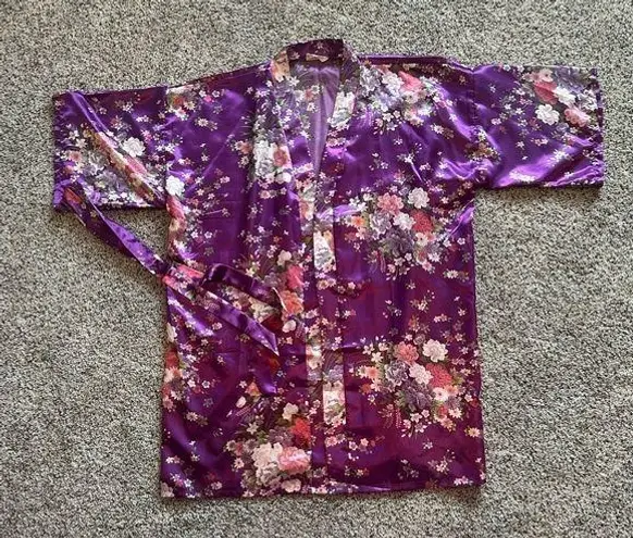 Satin robe Purple