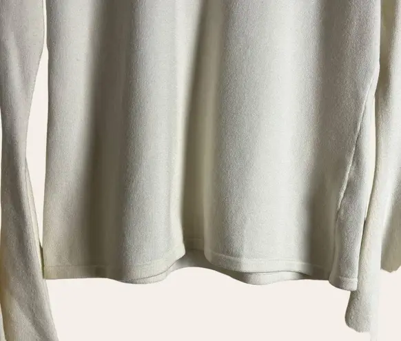 Milly White Cut-Out Flare Long Sleeve Knit Pullover Sweater Top Size M